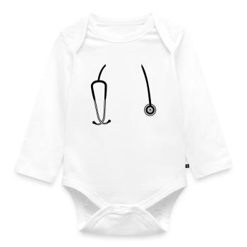 stethoscope - Organic Longsleeve Baby Bodysuit - white - Front