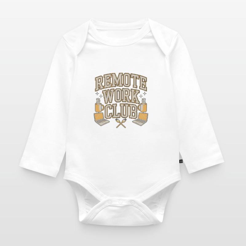 Remote Work Club Web Developer Remote Developer Organic Longsleeve Baby Bodysuit