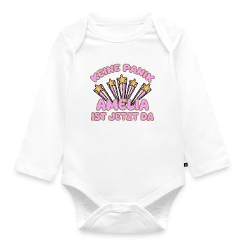 Spruch Amelia - Baby Bio-Langarm-Body - Weiß - Vorne
