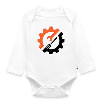 Gear Tool – Mechanic Logo - Organic Longsleeve Baby Bodysuit - white - Front
