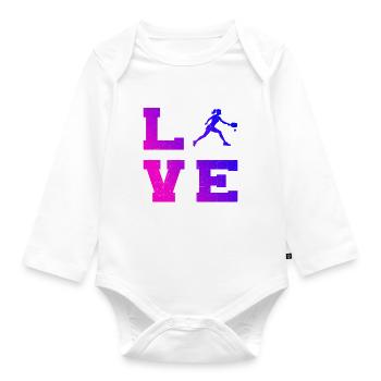 Pickleball athlete idea for pickleball athlete fans - Organic Longsleeve Baby Bodysuit - white - Front