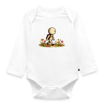 The Little Thought | Hikers - Organic Longsleeve Baby Bodysuit - white - Front