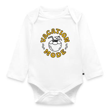 Vacation Mode - Organic Longsleeve Baby Bodysuit - white - Front