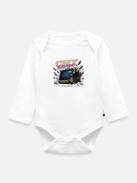 CRT Survivor Club – No HDMI Required - Baby Bio-Langarm-Body - Weiß