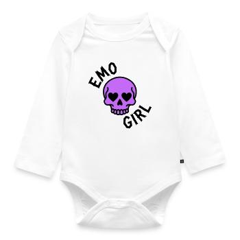 emo girl - Organic Longsleeve Baby Bodysuit - white - Front