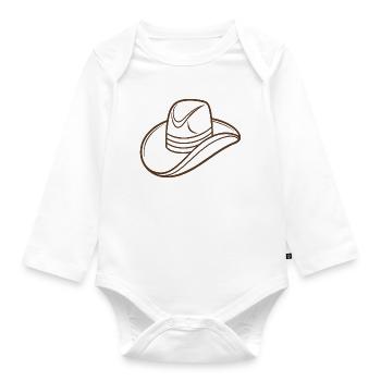 Cowboy hat - Organic Longsleeve Baby Bodysuit - white - Front