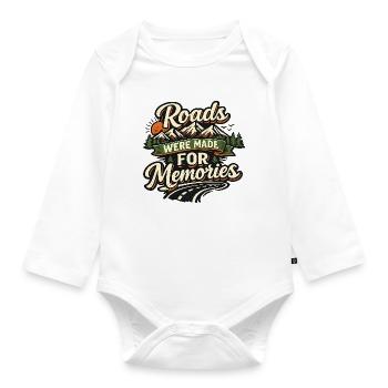 Routes for our memories - Organic Longsleeve Baby Bodysuit - white - Front