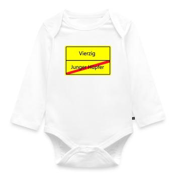 ortsschild_vierzig - Baby Bio-Langarm-Body - Weiß - Vorne