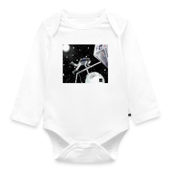 Space Explorer in Orbit - Organic Longsleeve Baby Bodysuit - white - Front