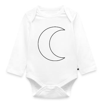 Halbmond-Umriss - Baby Bio-Langarm-Body - Weiß - Vorne