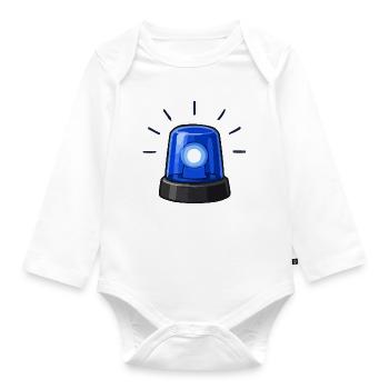 Dessin animé Lumière Alarme Bleue - Body Bébé bio manches longues - blanc - Devant