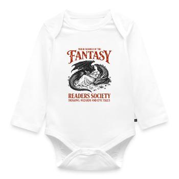 Fantasy Readers, Guild, Dragons & Spells Books - Organic Longsleeve Baby Bodysuit - white - Front