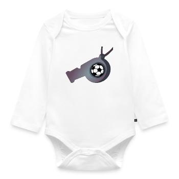 Football whistle - Organic Longsleeve Baby Bodysuit - white - Front