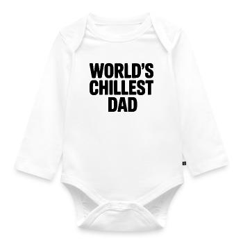 Der chilleste Vater der Welt - Baby Bio-Langarm-Body - Weiß - Vorne