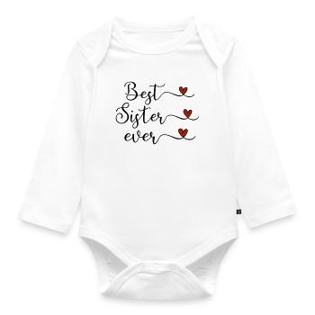 beste Schwester - Baby Bio-Langarm-Body - Weiß - Vorne