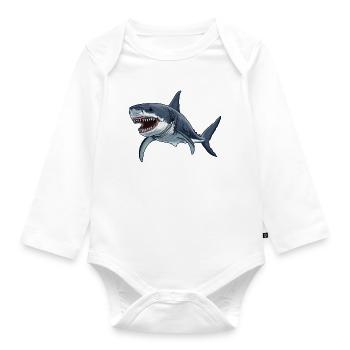 Great White Shark Great White Shark - Organic Longsleeve Baby Bodysuit - white - Front