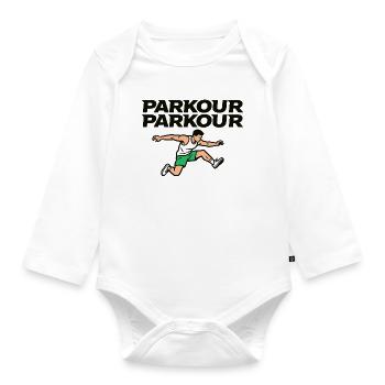 Parkour Freerunning - Body Bébé bio manches longues - blanc - Devant