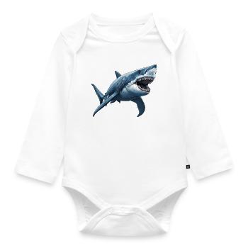 Great White Shark Great White Shark - Organic Longsleeve Baby Bodysuit - white - Front