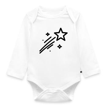 Sternschnuppe - Baby Bio-Langarm-Body - Weiß - Vorne