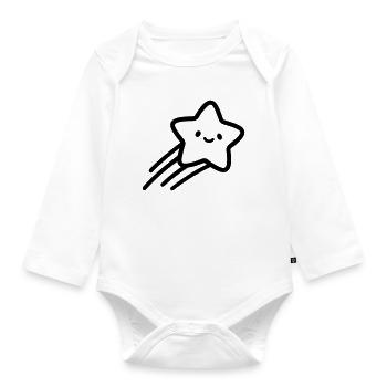 Sternschnuppe - Baby Bio-Langarm-Body - Weiß - Vorne