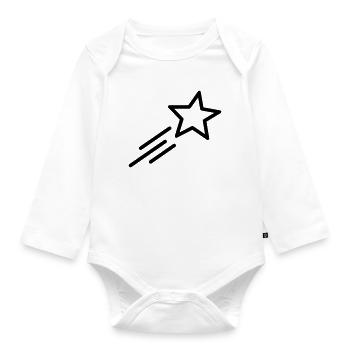 Sternschnuppe - Baby Bio-Langarm-Body - Weiß - Vorne