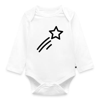 Sternschnuppe - Baby Bio-Langarm-Body - Weiß - Vorne