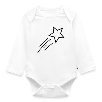 Sternschnuppe - Baby Bio-Langarm-Body - Weiß - Vorne