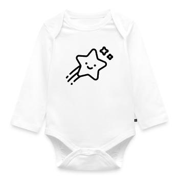Sternschnuppe - Baby Bio-Langarm-Body - Weiß - Vorne