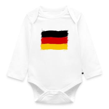 Germany fan shirt for Germany fans - Organic Longsleeve Baby Bodysuit - white - Front