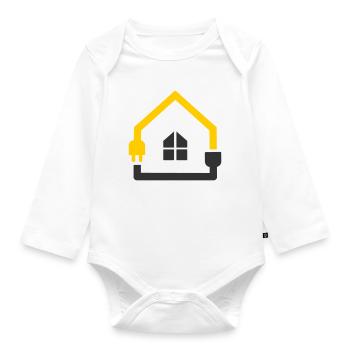 Electrician House Socket Smart Home - Organic Longsleeve Baby Bodysuit - white - Front