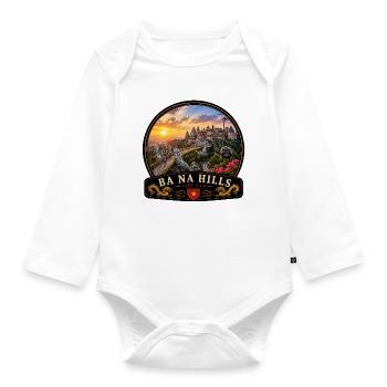 Ba Na Hills Vietnam Urlaub Erlebnis Schloss - Baby Bio-Langarm-Body - Weiß - Vorne