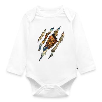 Samurai Claw - Organic Longsleeve Baby Bodysuit - white - Front