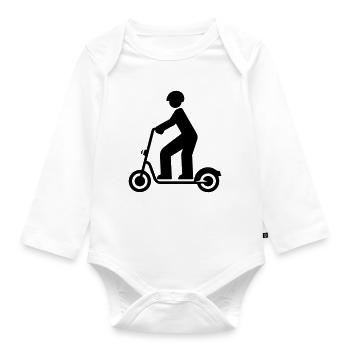 Electric Scooter - Organic Longsleeve Baby Bodysuit - white - Front