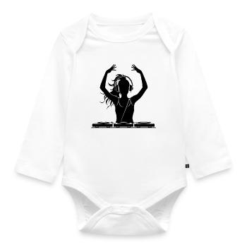 DJ Festival Party Girl - Baby Bio-Langarm-Body - Weiß - Vorne