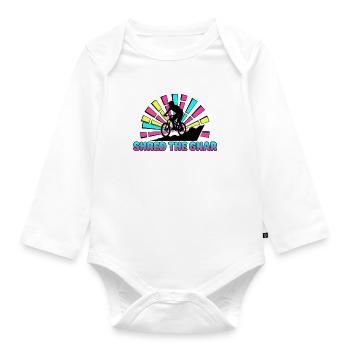 90s Neon Shred The Gnar Mountain Biker - Organic Longsleeve Baby Bodysuit - white - Front