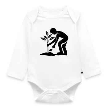 Einpflanzen Umwelt Naturschutz - Baby Bio-Langarm-Body - Weiß - Vorne