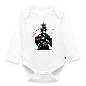 Samurai - Organic Longsleeve Baby Bodysuit - white - Front