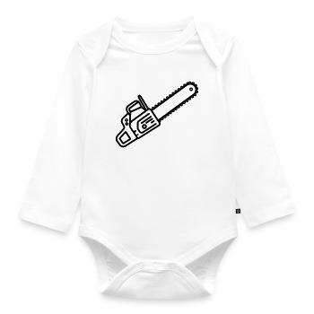 chainsaw - Organic Longsleeve Baby Bodysuit - white - Front