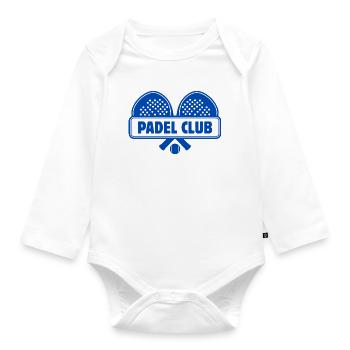 Padel-Club-Emblem - Baby Bio-Langarm-Body - Weiß - Vorne