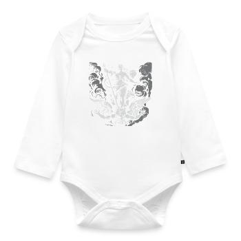 greek goddess Venus fighting with the devil - Organic Longsleeve Baby Bodysuit - white - Front