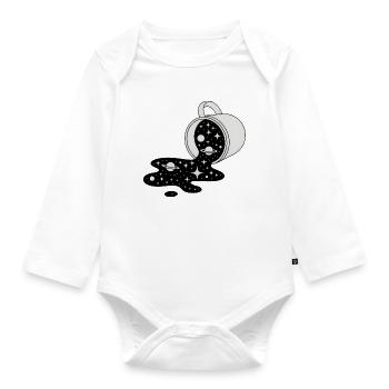 Cosmic Spill Galaxy Pour - Organic Longsleeve Baby Bodysuit - white - Front