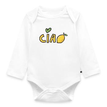 Ciao Zitrone Bella Italia Sizilian Dolce Vita - Baby Bio-Langarm-Body - Weiß - Vorne