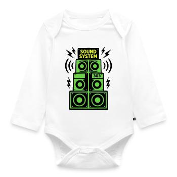 Sound System Speaker Techno Festival DJ - Organic Longsleeve Baby Bodysuit - white - Front