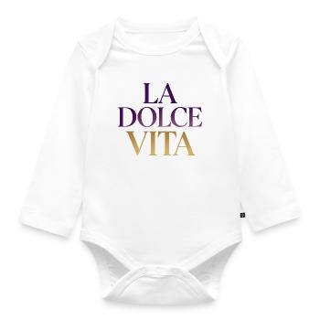 La Dolce Vita Gradient - Baby Bio-Langarm-Body - Weiß - Vorne