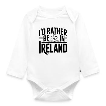 Ich wäre lieber in Irland - Baby Bio-Langarm-Body - Weiß - Vorne