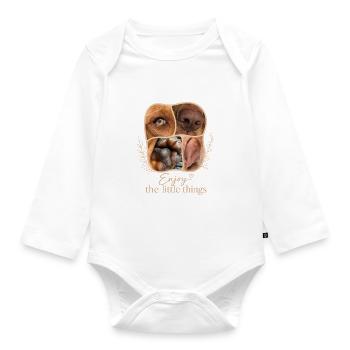 Viel Spaß mit der Vizsla Vizsla Dog Collage - Baby Bio-Langarm-Body - Weiß - Vorne
