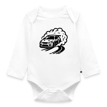 Car Drifting Icon - Organic Longsleeve Baby Bodysuit - white - Front
