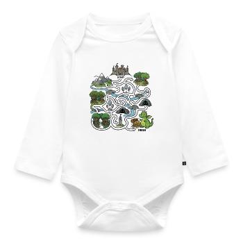 Dragon Treasure Map - Organic Longsleeve Baby Bodysuit - white - Front