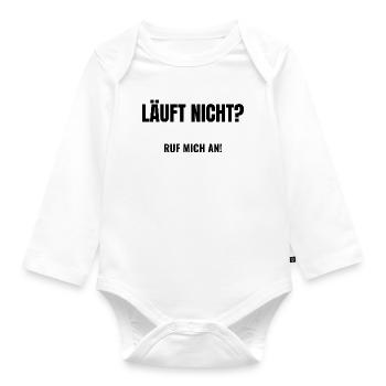 Doesn't Run Call Me Handyman Saying - Organic Longsleeve Baby Bodysuit - white - Front