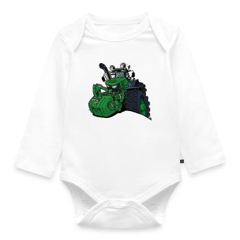 1531_crazy_horns - Organic Longsleeve Baby Bodysuit - white - Front